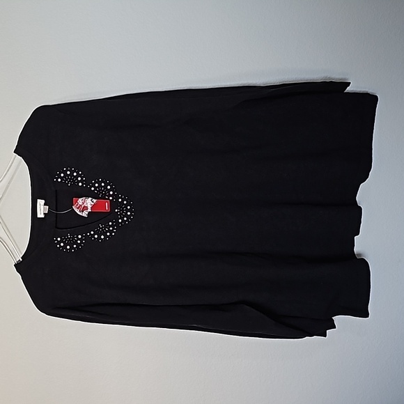 Avenue 18/20 Witchy Classy embellished long sleeve cut out sweater top NWT - Picture 1 of 6